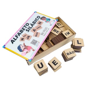 Jogo Educativo Alfabeto Silabico MDF MDF 25 x 13 cm    