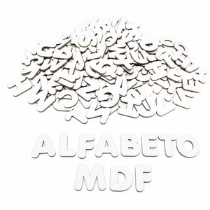Kit 6 Alfabetos Madeira A - Z Mdf 3,5cm C/156 Letras Branco MDF 3,5 cm cada letra    