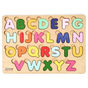 Brinquedo Educativo Tabuleiro Encaixe Alfabeto Mdf MDF 27cm x 19cm    