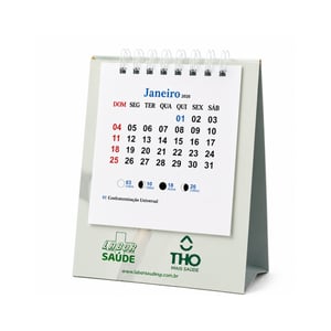 Calendario de Mesa Base Rigida 15x11,5cm Offset 120g 15x11,5cm 4x0 color  Base Rígida 