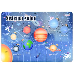 Brinquedo Educativo Tabuleiro Sistema Solar de Encaixe Aprendendo os Planetas