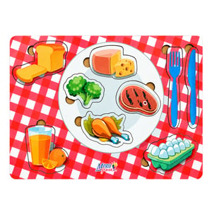 Brinquedo Educativo Tabuleiro Encaixe Aprendendo A Comer Mdf
