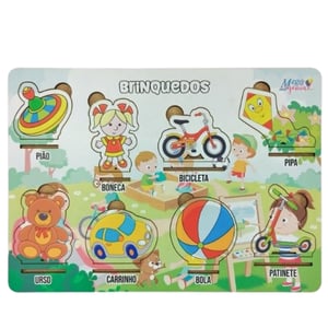 Brinquedo Educativo Tabuleiro Encaixe Brinquedos Mdf MDF 27cm x 19cm    