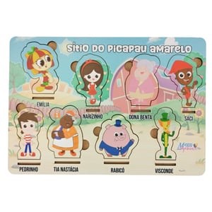 Brinquedo Educativo Tabuleiro Encaixe Sítio Do Picapau Amarelo Mdf MDF 27cm x 19cm    