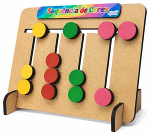 Brinquedo Educativo Sequência De Cores Em Mdf MDF     