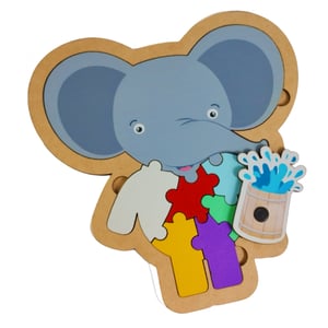 Brinquedo Educativo Infantil Quebra Cabeça Elefante Mdf Com Imã MDF     
