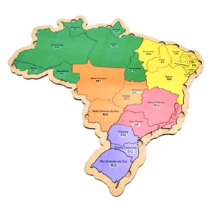 Mapa Do Brasil Grande Educativo Encaixe Regiões E Estados Mdf