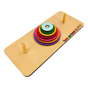 Brinquedo Educativo Torre de Hanói MDF MDF 26cm x 37cm    