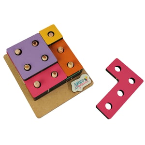Brinquedo Educativo Mix Encaixe Formas Cores Tetris Mdf MDF 13x11cm    