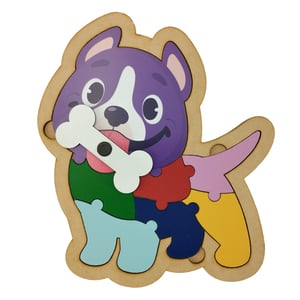Brinquedo Educativo Infantil Quebra Cabeça Cachorrinho Mdf Com Imã MDF     