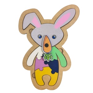 Brinquedo Educativo Infantil Quebra Cabeça  Coelho Mdf Com Imã MDF     
