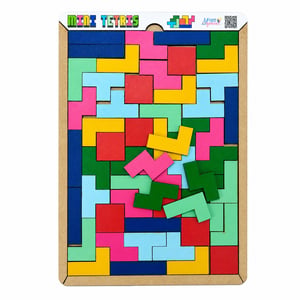 Brinquedo Educativo Tabuleiro Mini Tetris Mdf MDF 22cm x 15,5cm    