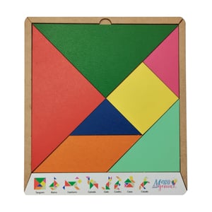 Brinquedo Educativo Tabuleiro Tangram Figuras Geométricas Mdf Cru