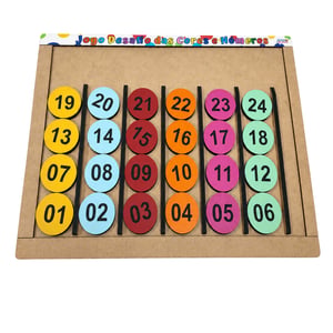 Brinquedo Educativo Tabuleiro Desafio Cores Números Grande Mdf