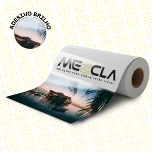 Adesivo Brilho Impressão em vinil brilho  4x0   