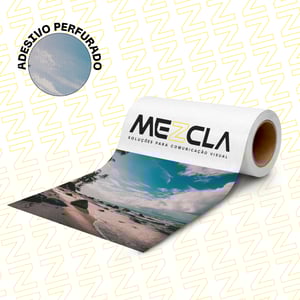 Adesivo Perfurado Impressão em vinil  4x0   