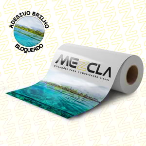 Adesivo Brilho Bloqueado Impressão em vinil brilho  4x0   