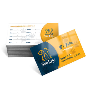 Cartão de visita 4x4 couchê 250g verniz UV total frente • Couchê 250g • Arte 91x51mm • 4x4 - Impresso colorido frente e verso • Verniz UV total frente  • Tamanho final 87x47mm aprox.