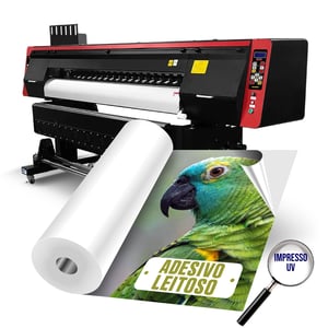 Adesivo vinil leitoso impresso UV • Vinil leitoso adesivo • Metro² personalizado • Impressão UV CMYK • Material sem verniz/laminação  