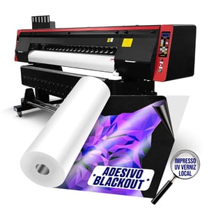 Adesivo vinil blackout impresso UV com verniz localizado • Vinil blackout adesivo • Metro² personalizado • Impressão digital UV  • Material com verniz localizado 