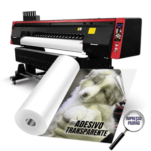 Adesivo vinil transparente impresso • Vinil transparente adesivo • Metro² personalizado • Impressão digital padrão  • Material sem verniz 