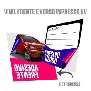Adesivo vinil frente e verso impresso UV • Vinil adesivo • Metro² personalizado • Impressão frente e retroverso digital UV com tinta branca  • Material sem verniz 