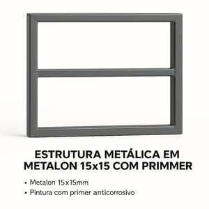 Estrutura Metálica em Metalon 15x15 Metalon 15x15 Sob medida — Valor por metro linear  Pintura Primer Solda MIG + Pintura Recomendado Para cavaletes e estruturas pequenas