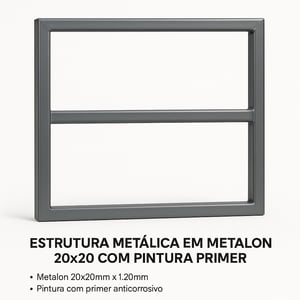 Estrutura Metálica em Metalon 20x20 Metalon 20x20x120 Sob medida — Valor por metro linear  Pintura Primer Solda MIG + Pintura Reforço estrutural a partir de 2m (cobrando adicional se quiser)