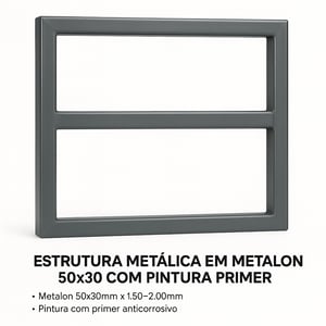 Estrutura Metálica em Metalon 50x30 Metalon 50x30x120 Sob medida — Valor por metro linear  Pintura Primer Solda MIG + Pintura Reforço estrutural a partir de 2m (cobrando adicional se quiser)