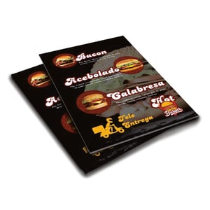 Cardapio A4 PS 1mm PS 1,0 mm  4x0 Brilho adesivado (Frente e Verso) Materiais já incluso: Adesivo Frente e verso + Laminação frente e verso. Selecionar Encardenação (wire-o) a parte.