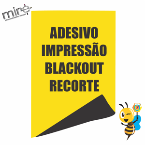 Adesivo Blackout com recorte 08/010  4x0 Brilho Recorte 