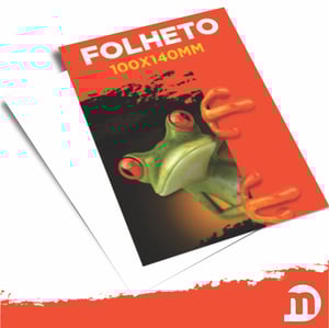 Folheto em Couché Brilho 90g 10X14CM / 4X0 Couchê Brilho 90g 100x140mm 4x0 (Colorido Frente)  Corte Reto 