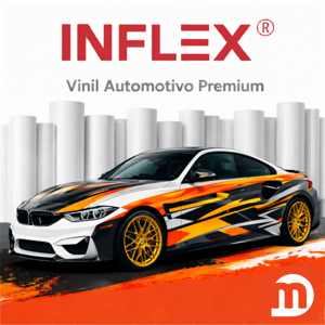 Adesivo Branco Brilho AUTOMOTIVO INFLEX Vinil 0,09 Calandrado Premium  4x0 Impressão Solvente  