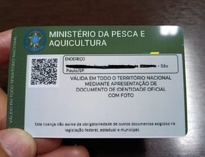 Licença de Pescador Impresso em PVC (prova d´agua)