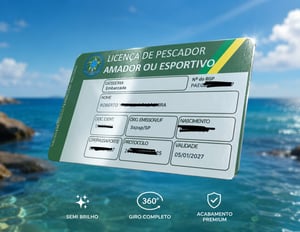 Licença de Pescador Impresso em PVC (prova d´agua)