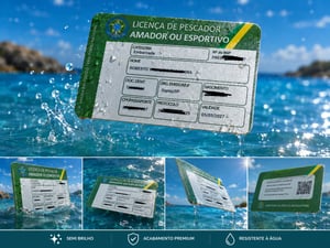 Licença de Pescador Impresso em PVC (prova d´agua)