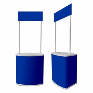 Stand Promocional Personalizado Poliestireno 3mm 220H x 82L x47 P (cm) montado    