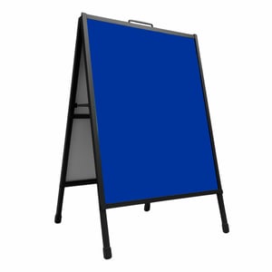 Cavalete de Aço Carbono Personalizado Polionda 3mm Painel 60x80 cm (FRENTE/TRASEIRA) 4x4 Impressão UV Moldura de Aço Carbono Pintado em Epóxi Preto Texturizado montado 93 (H) x 60(L) cm  - peso 2,5kg