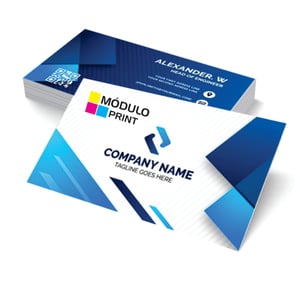 Cartão de visita Frente / Verso a partir de R$0,67/unid Couchê 300g 9x5cm 4x4 (a frente e verso são impressos coloridos) Fosco / Brilho Corte Reto 