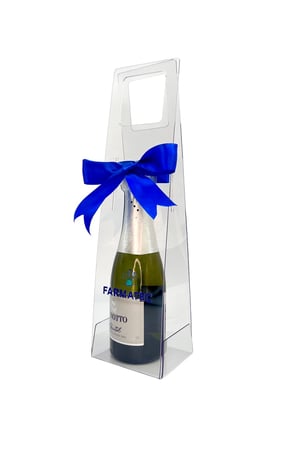 KIT Bolsa para (MINI Champagne / Vinho) Personalizado a partir de R$31,00/unid PTG transparente de 1mm 8Lx6,6Px28,5H cm 4x4   Embalagem personalizada com impressão U.V. de Alta Definição