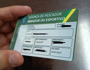 Licença de Pescador Impresso em PVC (prova d´agua) PVC 1mm 5,4x8,7cm 4x4 Impressão térmica Ribbon corte arredondado 