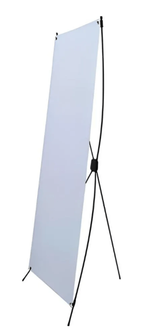 BANNER + SUPORTE X - 60x160 Cm Lona Personalizado   Porta Banner X 60x160 Cm Ajustável Fibra De Carbono C/ Case 