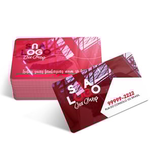 CARTÃO DE VISITA PVC 75MM Pvc cristal digital 75mm 91x53 mm 4x4 Cor Verniz UV Total Frente Corte reto 