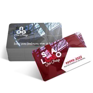 CARTÃO DE VISITA PVC 75MM Pvc cristal digital 75mm 91x53 mm 4x1 Cor Verniz UV Total Frente Corte reto 