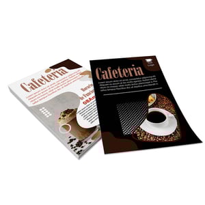 PANFLETOS Couchê brilho 115g 150x200mm 4x4 Cor Sem verniz Corte reto 