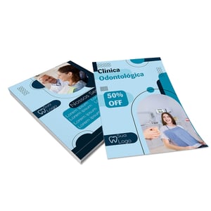 PANFLETOS Couchê 70g 100x150mm 4x4 Cor Sem verniz Corte reto 