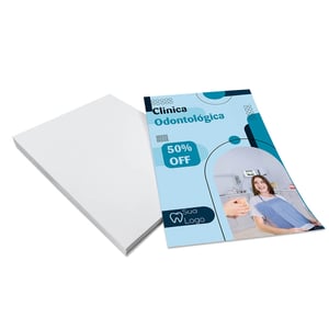 PANFLETOS Couchê 70g 100x150mm 4x0 Cor Sem verniz Corte reto 