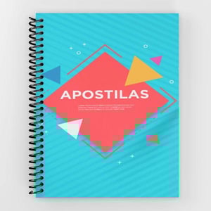 APOSTILA COLORIDA Papel sulfit 75g 210x29,7mm 4x0 Frente Colorida   Aspiral Capas Plásticas