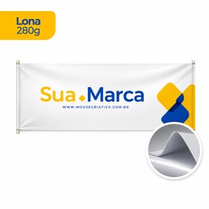 FAIXAS EM LONA 280G Lona 280g Metro Quadrado 4x0 cor  Bastão de Madeira e Cordão de Nylon em uma extremidade já inclusos 