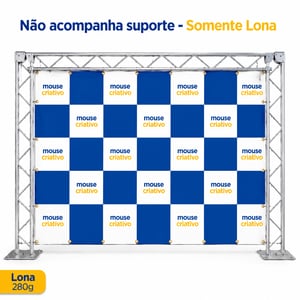 BACKDROP 280G COM BAINHA DE ILHÓS Lona 280g Metro Quadrado 4x0 Brilho ou Fosco Bainha e ilhós acabamento de 20 em 20cm 